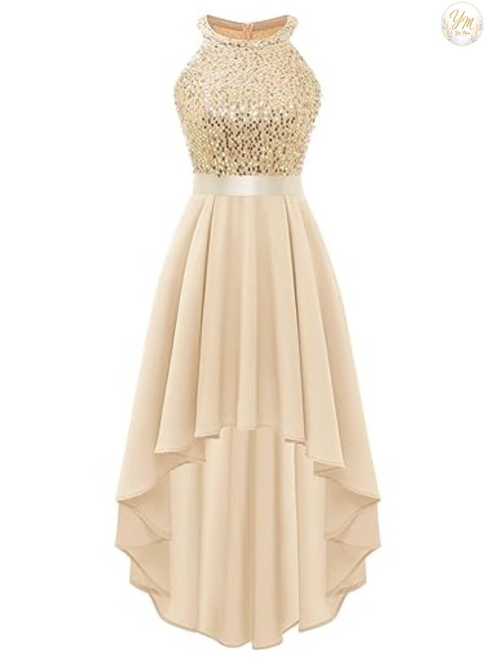 Sequin Halter Hi Lo Cocktail Homecoming Prom Dress